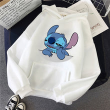 Load image into Gallery viewer, O-neck Women's Hooded Sweatshirt LILO STITCH Hoodie Pullovers Long Sleeves Harajuku Pink Pullovers Lovely Kawaii Casual Tops