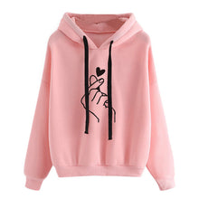 Load image into Gallery viewer, Mujeres estampado con capucha de talla grande Casual manga larga pulóveres sudadera Otoño Invierno moda suelta mujer Abrigos ropa S-4XL