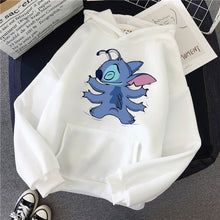 Load image into Gallery viewer, LILO STITCH Hoodie Pullovers Long Sleeves Harajuku Pink Pullovers Lovely Kawaii Casual Tops O-neck Women's Hooded Sweatshirt