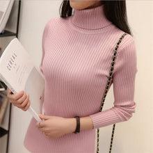 Load image into Gallery viewer, Autumn And Winter New Two-neck Collar Thick Warm Slim Sweater Women's High Collar Bottoming Shirt Long Sleeve
