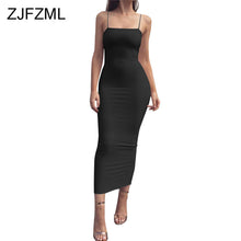 Load image into Gallery viewer, Spaghetti Strap Bodycon Party Dress Women Backless Elegant Long Bandage Dress Sexy Club Sleeveless Sheath Black Dress Vestido