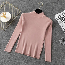 Load image into Gallery viewer, BOBOKATEER Casual Winter Clothes Knitted White Half Turtleneck Sweater Women Pullover Female Black Pull Jumper Tops Fall 2020