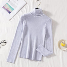Load image into Gallery viewer, Shiny Sweater Women 11 Colors Turtleneck Slim Pullover Spring Autumn Long Sleeve Knit jersey de mujer свитер женский M9D691