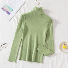 Load image into Gallery viewer, Shiny Sweater Women 11 Colors Turtleneck Slim Pullover Spring Autumn Long Sleeve Knit jersey de mujer свитер женский M9D691