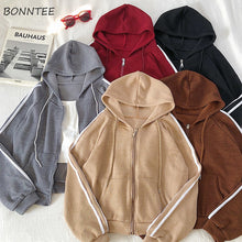 Load image into Gallery viewer, Hoodies Womens Harajuku Street Style Zip-up Solid Oversized Hoodie Women Simple Trendy Daily Leisure Loose Hooded Pockets Soft