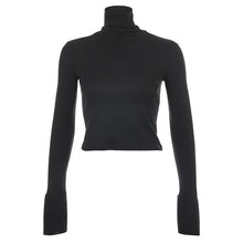 Load image into Gallery viewer, Rapwriter New 2019 Women's Autumn Winter Knitted Long Flare Sleeve Turtleneck Sweaters Women STretch Minimalist Pullover Tops
