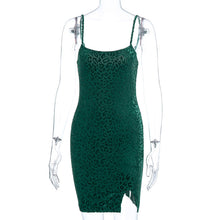 Load image into Gallery viewer, Hugcitar 2020 velvet leopard sleeveless slip dress slit sexy spring summer women fasHion streetwear outfits

