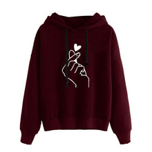 Load image into Gallery viewer, Womens Musical Notes Long Sleeve Hoodie Sweatshirt Hooded Pullover Tops Blouse Sudaderas Mujer Bts Album Moleton Feminino Felpe5
