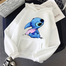 Load image into Gallery viewer, O-neck Women's Hooded Sweatshirt LILO STITCH Hoodie Pullovers Long Sleeves Harajuku Pink Pullovers Lovely Kawaii Casual Tops
