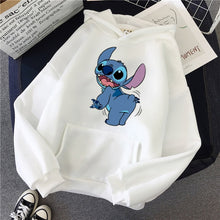 Load image into Gallery viewer, O-neck Women's Hooded Sweatshirt LILO STITCH Hoodie Pullovers Long Sleeves Harajuku Pink Pullovers Lovely Kawaii Casual Tops
