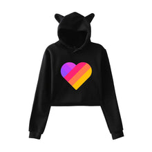 Load image into Gallery viewer, Cat Ear Pink Russia Style Likee App LIKEE Hoodies Women Cat Crop Top Hoodie Female Rainbow Sweatshirt Trendy Streetwear Hip Hop
