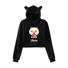 Load image into Gallery viewer, Cat Ear Pink Russia Style Likee App LIKEE Hoodies Women Cat Crop Top Hoodie Female Rainbow Sweatshirt Trendy Streetwear Hip Hop
