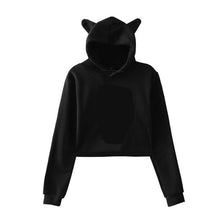 Load image into Gallery viewer, Cat Ear Pink Russia Style Likee App LIKEE Hoodies Women Cat Crop Top Hoodie Female Rainbow Sweatshirt Trendy Streetwear Hip Hop
