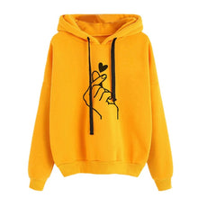 Load image into Gallery viewer, Mujeres estampado con capucha de talla grande Casual manga larga pulóveres sudadera Otoño Invierno moda suelta mujer Abrigos ropa S-4XL
