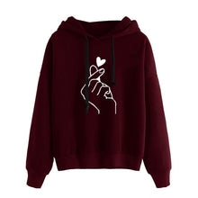 Load image into Gallery viewer, Mujeres estampado con capucha de talla grande Casual manga larga pulóveres sudadera Otoño Invierno moda suelta mujer Abrigos ropa S-4XL
