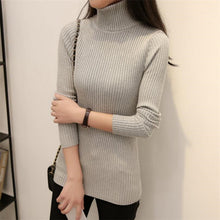 Load image into Gallery viewer, Autumn And Winter New Two-neck Collar Thick Warm Slim Sweater Women's High Collar Bottoming Shirt Long Sleeve
