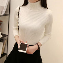 Load image into Gallery viewer, Autumn And Winter New Two-neck Collar Thick Warm Slim Sweater Women's High Collar Bottoming Shirt Long Sleeve
