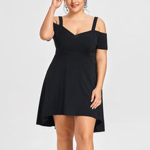 Load image into Gallery viewer, 5xl Casual A-line Women Dress Solid Short Sleeve V-Neck 2020 Summer Fashion Dress Beachwear Elegant Plus Size Mini Dress #33
