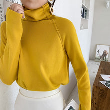 Load image into Gallery viewer, Spring Autumn Turtleneck Sweater Women Solid Loose Knit Pullover Jumper Outwear кофта свитер женский M9D302Y
