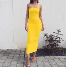 Load image into Gallery viewer, Spaghetti Strap Bodycon Party Dress Women Backless Elegant Long Bandage Dress Sexy Club Sleeveless Sheath Black Dress Vestido
