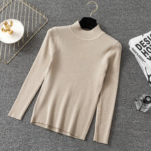 Load image into Gallery viewer, BOBOKATEER Casual Winter Clothes Knitted White Half Turtleneck Sweater Women Pullover Female Black Pull Jumper Tops Fall 2020
