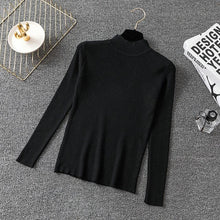 Load image into Gallery viewer, BOBOKATEER Casual Winter Clothes Knitted White Half Turtleneck Sweater Women Pullover Female Black Pull Jumper Tops Fall 2020

