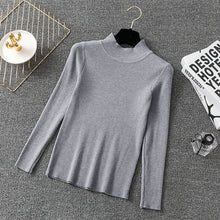 Load image into Gallery viewer, BOBOKATEER Casual Winter Clothes Knitted White Half Turtleneck Sweater Women Pullover Female Black Pull Jumper Tops Fall 2020
