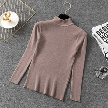Load image into Gallery viewer, BOBOKATEER Casual Winter Clothes Knitted White Half Turtleneck Sweater Women Pullover Female Black Pull Jumper Tops Fall 2020
