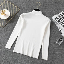 Load image into Gallery viewer, BOBOKATEER Casual Winter Clothes Knitted White Half Turtleneck Sweater Women Pullover Female Black Pull Jumper Tops Fall 2020
