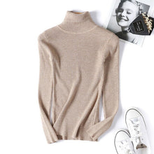 Load image into Gallery viewer, AOSSVIAO Womens Sweaters 2020 Tops Long Sleeve Turtleneck Sweater Women Thin Pullover Jumper Knitted Sweater Slim Pull Femme
