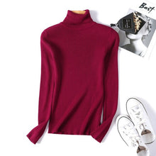 Load image into Gallery viewer, AOSSVIAO Womens Sweaters 2020 Tops Long Sleeve Turtleneck Sweater Women Thin Pullover Jumper Knitted Sweater Slim Pull Femme
