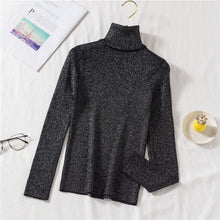 Load image into Gallery viewer, Shiny Sweater Women 11 Colors Turtleneck Slim Pullover Spring Autumn Long Sleeve Knit jersey de mujer свитер женский M9D691
