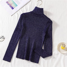 Load image into Gallery viewer, Shiny Sweater Women 11 Colors Turtleneck Slim Pullover Spring Autumn Long Sleeve Knit jersey de mujer свитер женский M9D691
