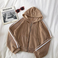 Load image into Gallery viewer, Hoodies Womens Harajuku Street Style Zip-up Solid Oversized Hoodie Women Simple Trendy Daily Leisure Loose Hooded Pockets Soft
